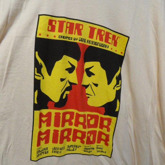 Star Trek Spock Leonard Nimoy~Mirror Mirror Graphic T~EUC~Tv show~Sci fi - Picture 2 of 4